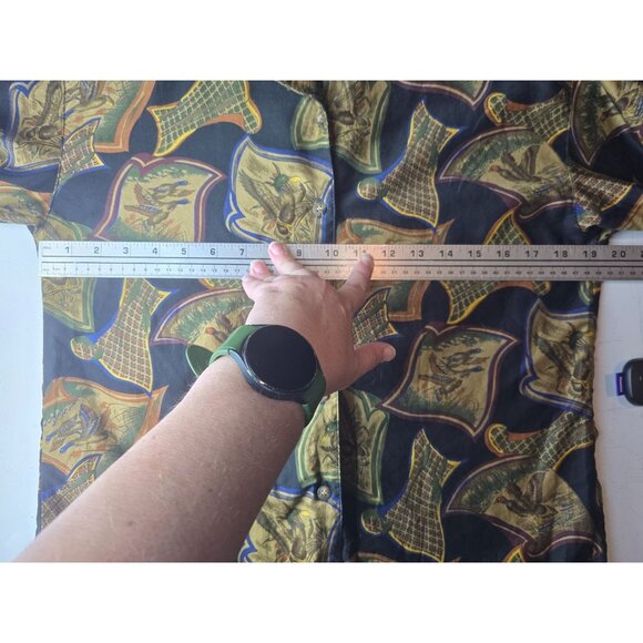 Vintage 90s Duck Print Button Down Blouse | Baroque Preppy | Size 6 - Picture 6 of 9